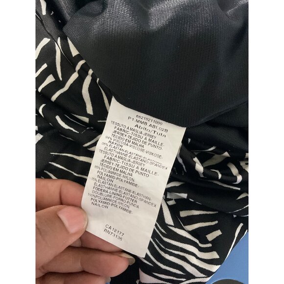 MAXMARA Printed Dress Jersey Knit in Black/White size Large - Picture 8 of 12